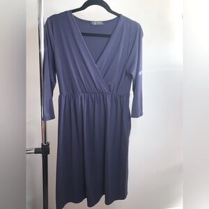 Navy Blue Wrap Dress